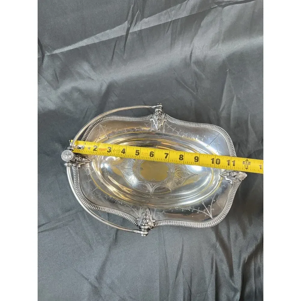 Antique ~18’-19’ Vintage Triple Silverplated Hall elton & CO Treble Plate Tray